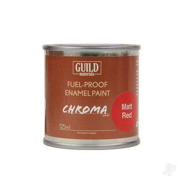 Guild Lane Chroma Enamel Fuelproof Paint Matt Red (125ml Tin) CHR6301