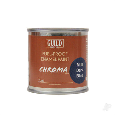 Guild Lane Chroma Enamel Fuelproof Paint Matt Dark Blue (125ml Tin) CHR6304