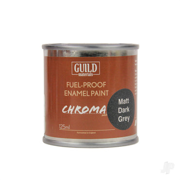 Guild Lane Chroma Enamel Fuelproof Paint Matt Dark Grey (125ml Tin) CHR6311