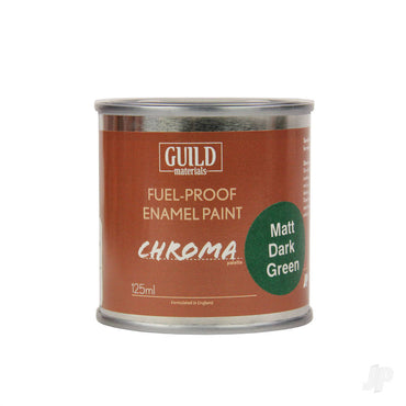 Guild Lane Chroma Enamel Fuelproof Paint Matt Dark Green (125ml Tin) CHR6312