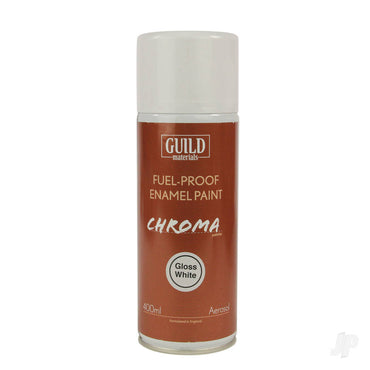 Guild Lane Chroma Enamel Fuelproof Paint Gloss White (400ml Aerosol) CHR6400