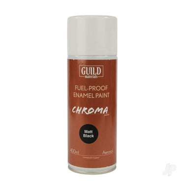 Guild Lane Chroma Enamel Fuelproof Paint Matt Black (400ml Aerosol) CHR6503