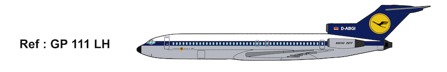 Mach 2 GP111LH 1:72 Boeing 727-200 Lufthansa