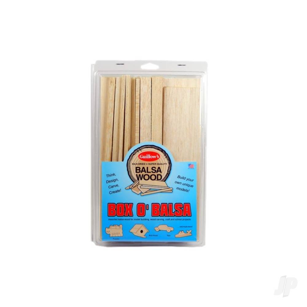 Guillow Box O'Balsa, Small (random sizes, 1 lb box) 14