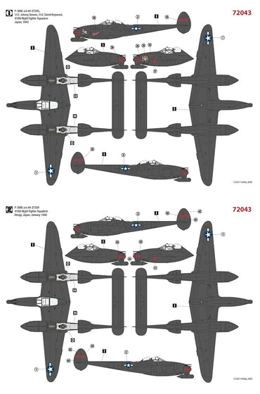 Hobby 2000 H2K72043 1:72 Lockheed P-38M Night Lightning DRAGON CARTOGRAF PMASK