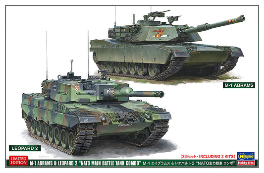 Hasegawa HA30069 1:72 M1 Abrams & Leopard 2 Tank Combo