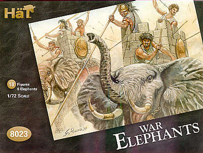 HAT Industrie HAT8023 1:72 War Elephants 6 Elephants and 18 figures.