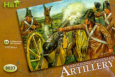 HAT Industrie HAT8037 1:72 Napoleonic Austrian Artillery 4 cannon with 24 crew