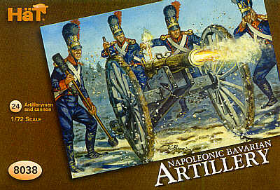 HAT Industrie HAT8038 1:72 Napoleonic Bavarian Artillery 4 cannon with 24 crew.