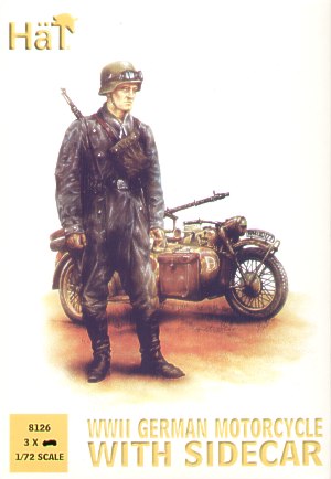 HAT Industrie HAT8126 1:72 German Motorcycles with side cars