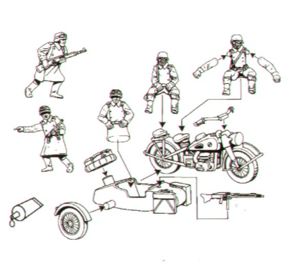HAT Industrie HAT8126 1:72 German Motorcycles with side cars