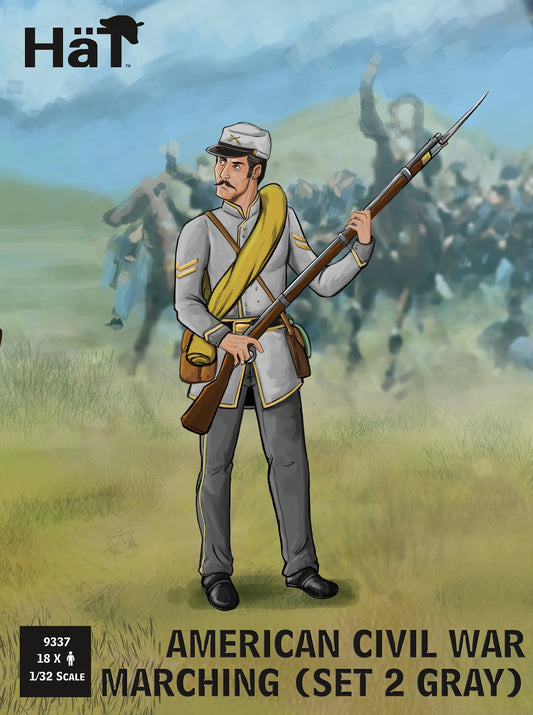 HAT 9337 ACW Confederate Marching Set 2 (Light Grey) 1:72 1:32