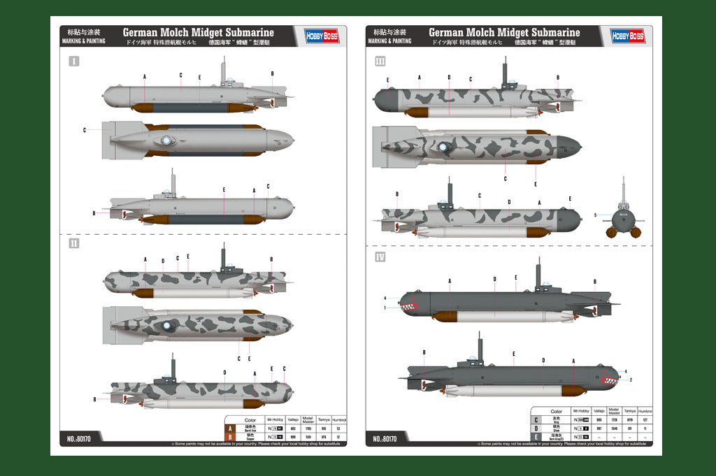 Hobby Boss HB80170 1:35 Molch Midget Submarine