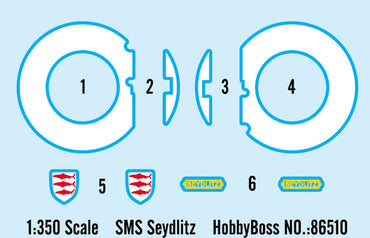 Hobby Boss HB86510 1:350 SMS Seydlitz was a 24,988 metric tons