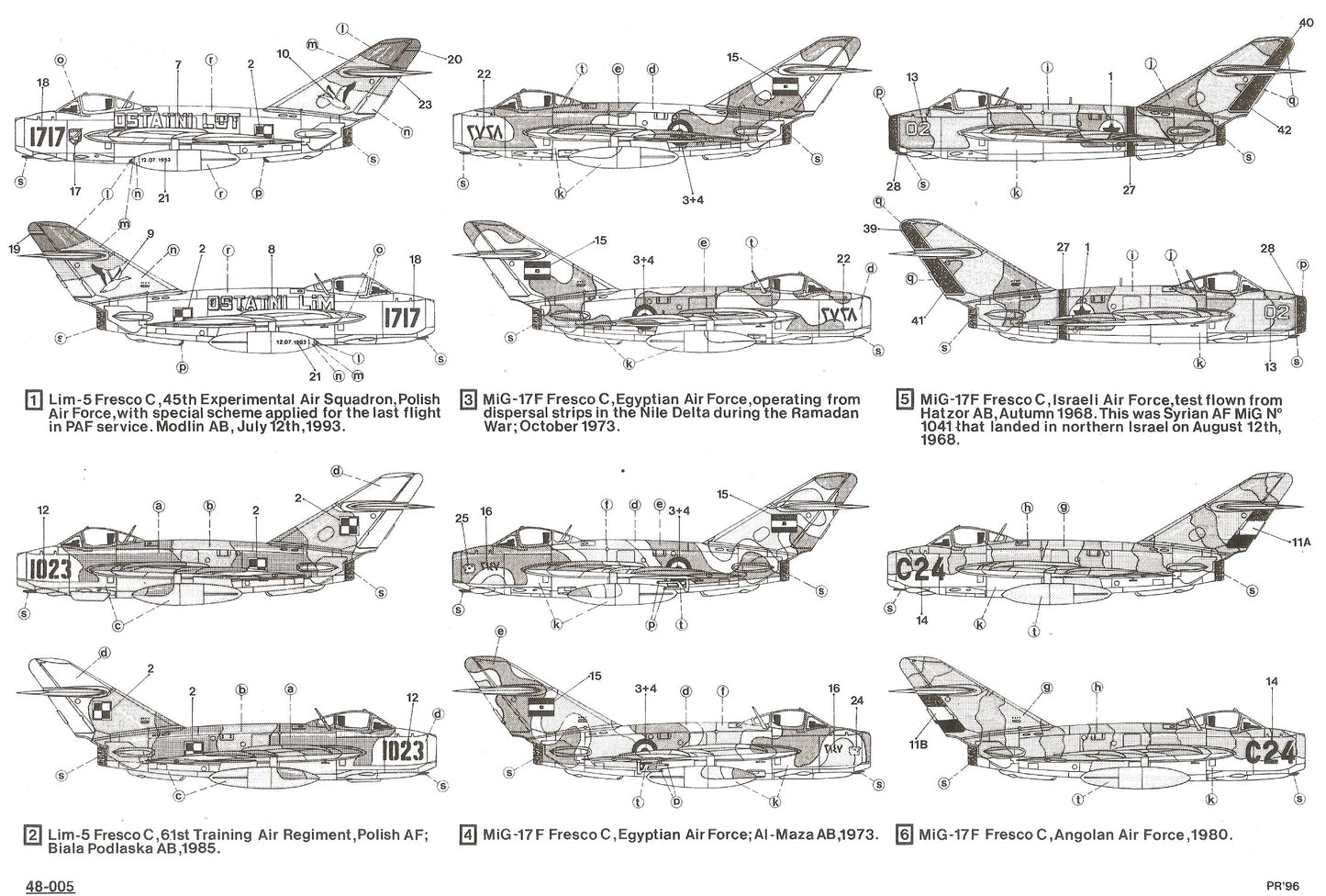 Hi Decal HD48005 1:48 Mikoyan MiG-17F/Lim-5 Fresco C