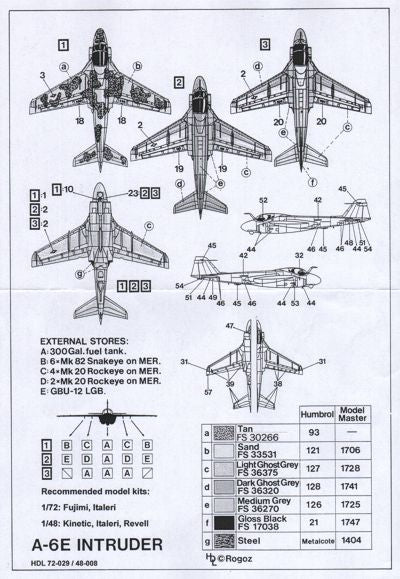 Hi Decal HD48008 1:48 Grumman A-6E 'TRAM' Intruder