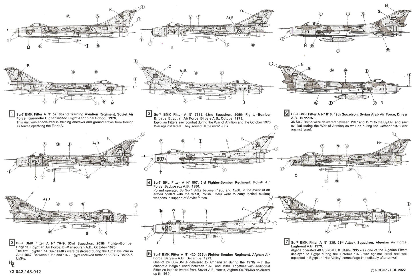 Hi Decal HD48012 Sukhoi Su-7BMK Soviet/Academy 1:48