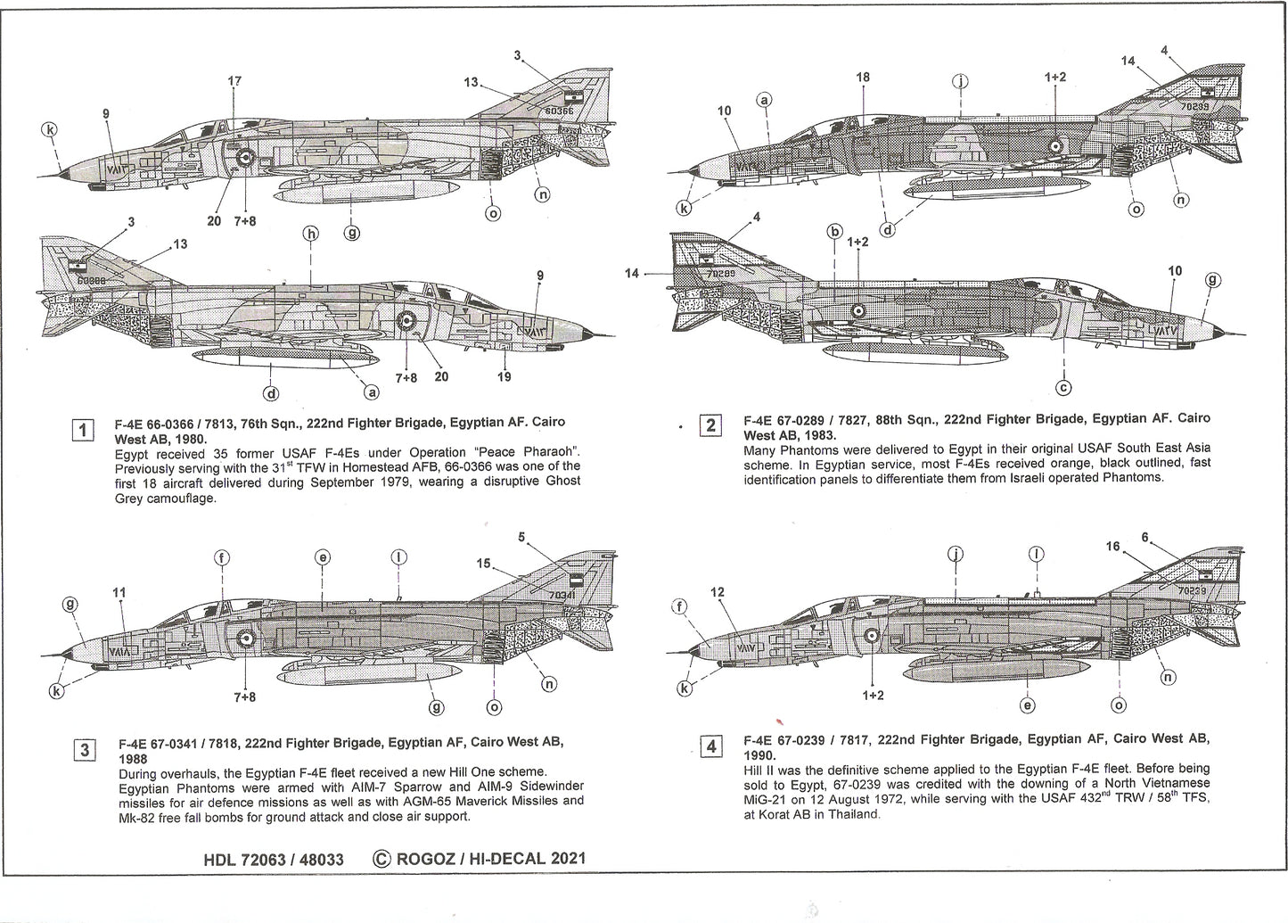Hi Decal HD48033 1:48 McDonnell F-4E Phantom II 'Pharaoh's Ghosts'