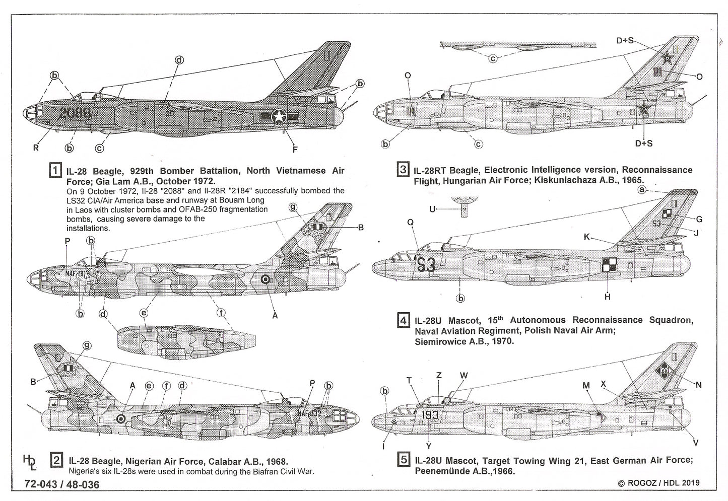 Hi Decal HD48036 1:48 Ilyushin Il-28 RT/U Beagle/Mascot