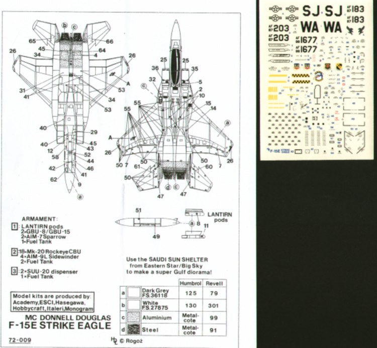 Hi Decal HD72009 1:72 McDonnell F-15E Strike Eagle