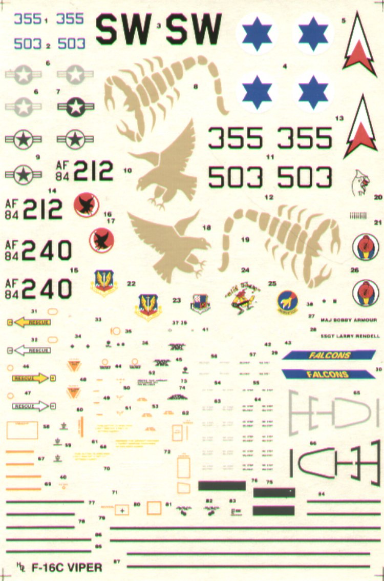 Hi Decal HD72021 1:72 Lockheed-Martin F-16C
