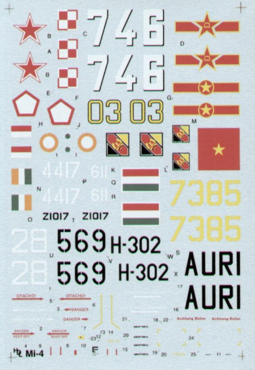 Hi Decal HD72026 1:72 Mil Mi-4A Hound A