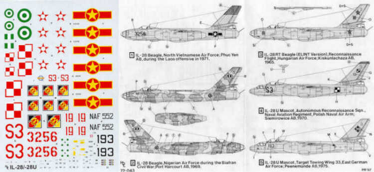 Hi Decal HD72043 1:72 Ilyushin IL-28/RT/U Beagle/Mascot