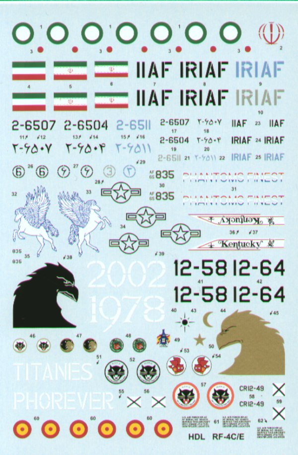 Hi Decal HD72053 1:72 McDonnell RF-4C Phantom/RF-4E Phantoms