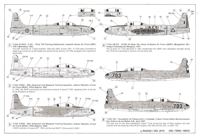 Hi Decal HD72062 1:72 Lockheed T-33A Shooting Star