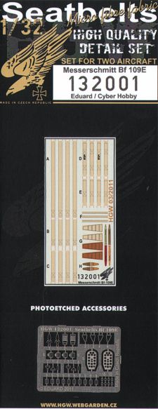 HGW HGW132001 1:32 Messerschmitt Bf-109E seatbelts