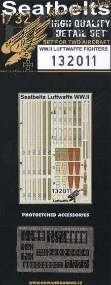 HGW HGW132011 1:32 Luftwaffe Fighters WWII seatbelts