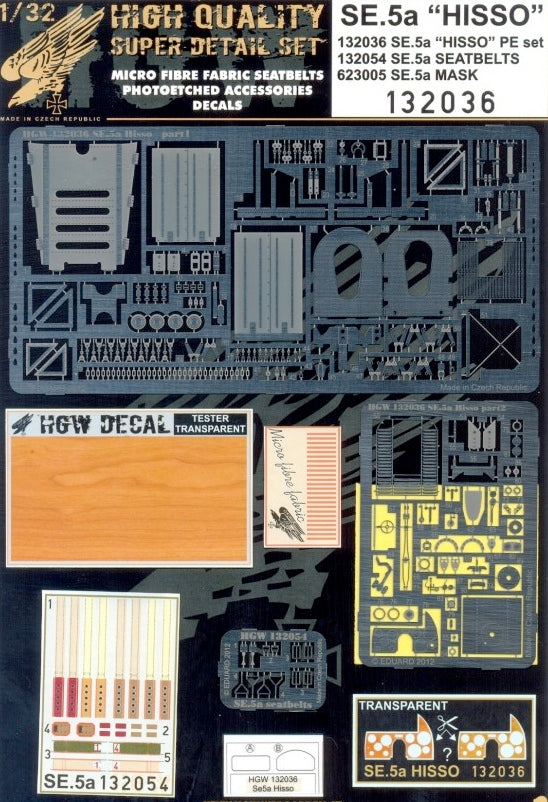 HGW HGW132036 1:32 Royal_Aircraft_Factory S.E.5a super detail set