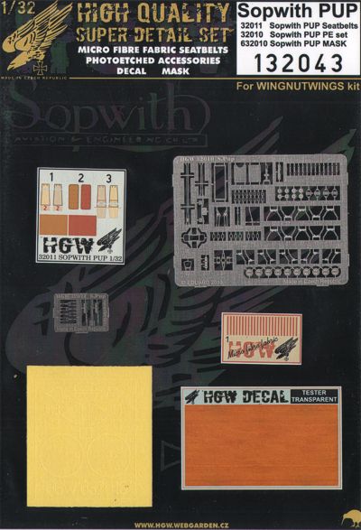 HGW HGW132043 1:32 Sopwith PUP SUPER DETAIL SET