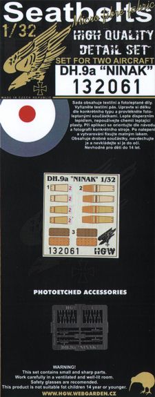 HGW HGW132061 1:32 AirCo/de Havilland DH.9A NINAK seatbelts