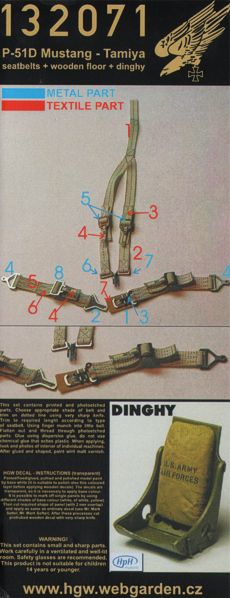 HGW HGW132071 1:32 North-American P-51D Mustang seatbelts and other details