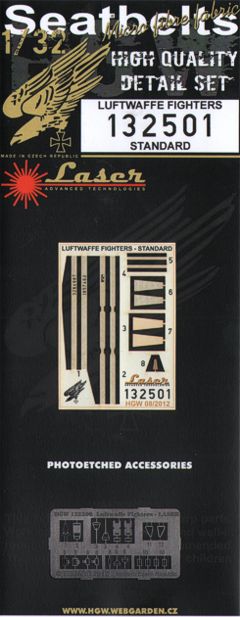 HGW 132501 Luftwaffe Fighters Early Seatbelts 1:32