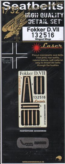 HGW HGW132516 1:32 Fokker D.VII seatbelts