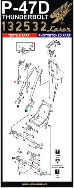 HGW HGW132532 1:32 Republic P-47D Thunderbolt seatbelts