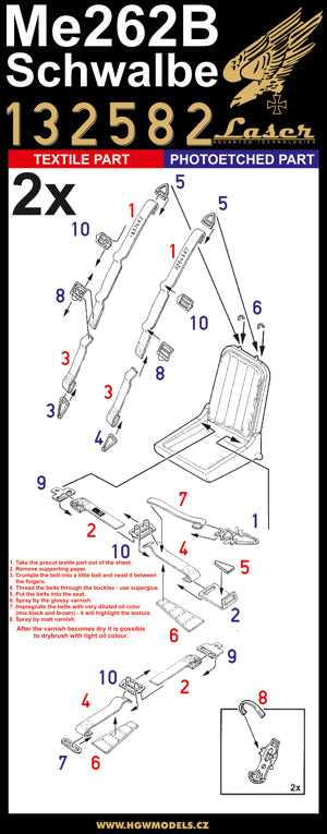 HGW HGW132582 1:32 Messerschmitt Me-262B Schwalbe pre-cut