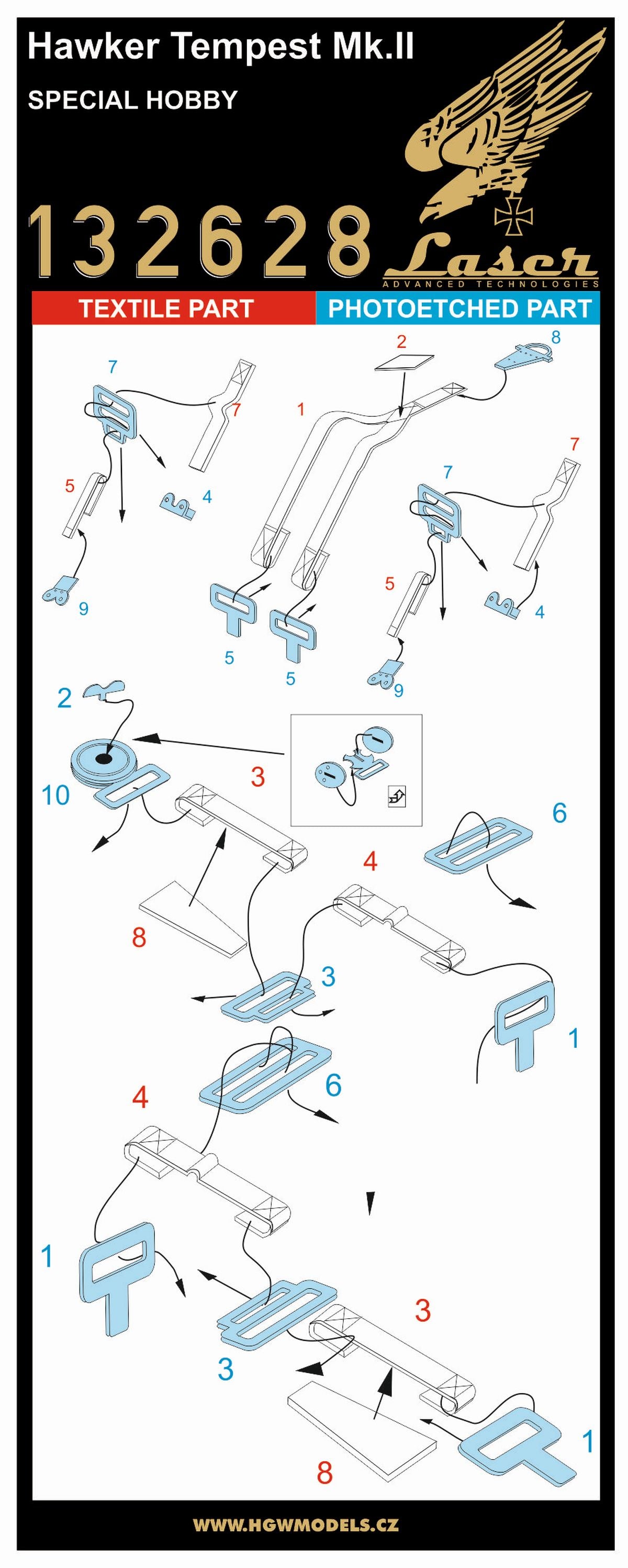 HGW HGW132628 1:32 Hawker Tempest Mk.II pre-cut