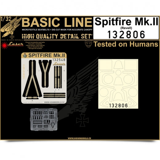 HGW HGW132806 1:32 Supermarine Spitfire Mk.II BASIC LINE: seatbelts + masks |