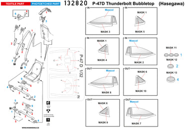 HGW 132820 P-47D Bubbletop Seatbelts & Masks 1:32