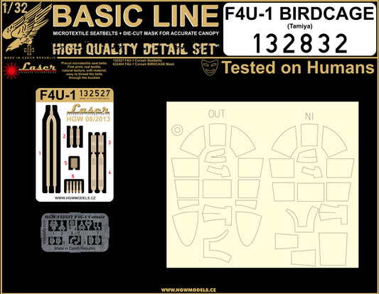 HGW 132832 F4U-1 Corsair Birdcage Seatbelts & Masks 1:32