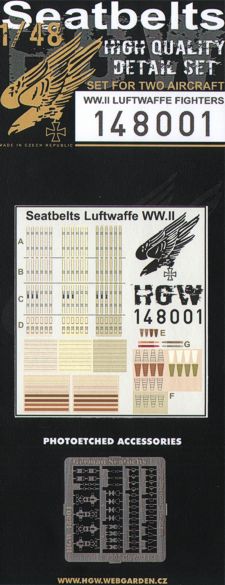 HGW HGW148001 1:48 Luftwaffe Fighters WWII seatbelts