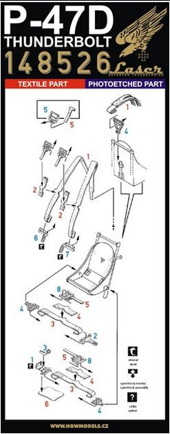 HGW HGW148526 1:48 Republic P-47D Thunderbolt seatbelts