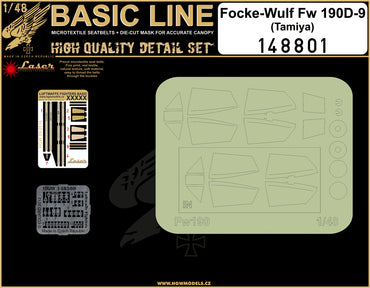 HGW 148801 Fw-190D-9 Seatbelts & Canopy Masks 1:48