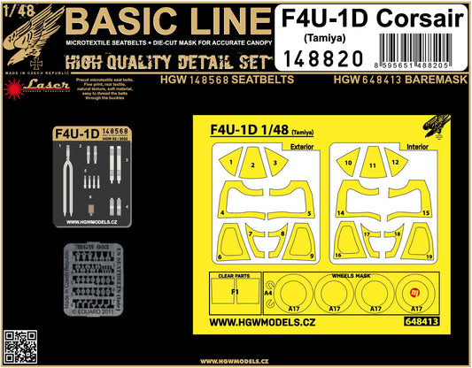 HGW 148820 Vought F4U-1D Corsair Seatbelts & Masks 1:48