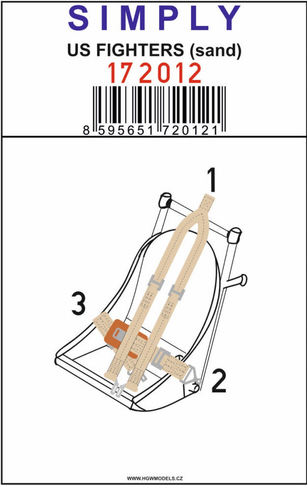 HGW HGW172012 1:72 Republic P-47D Thunderbolt RAZORBACK seatbelts