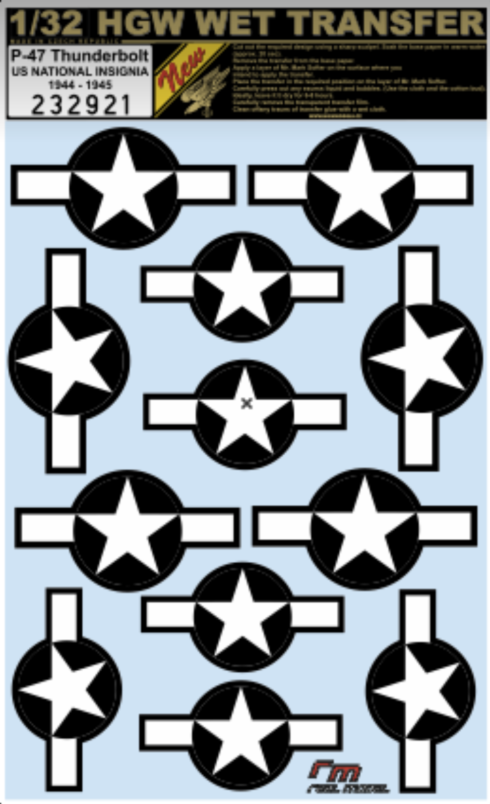 HGW HGW232921 1:32 Republic P-47D Thunderbolt NATIONAL INSIGNIA