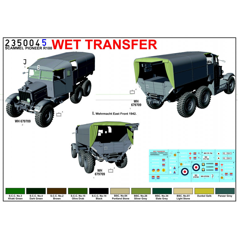 HGW HGW235004 1:35 Scammell Pioneer R100 Artillery Tractor Stencils